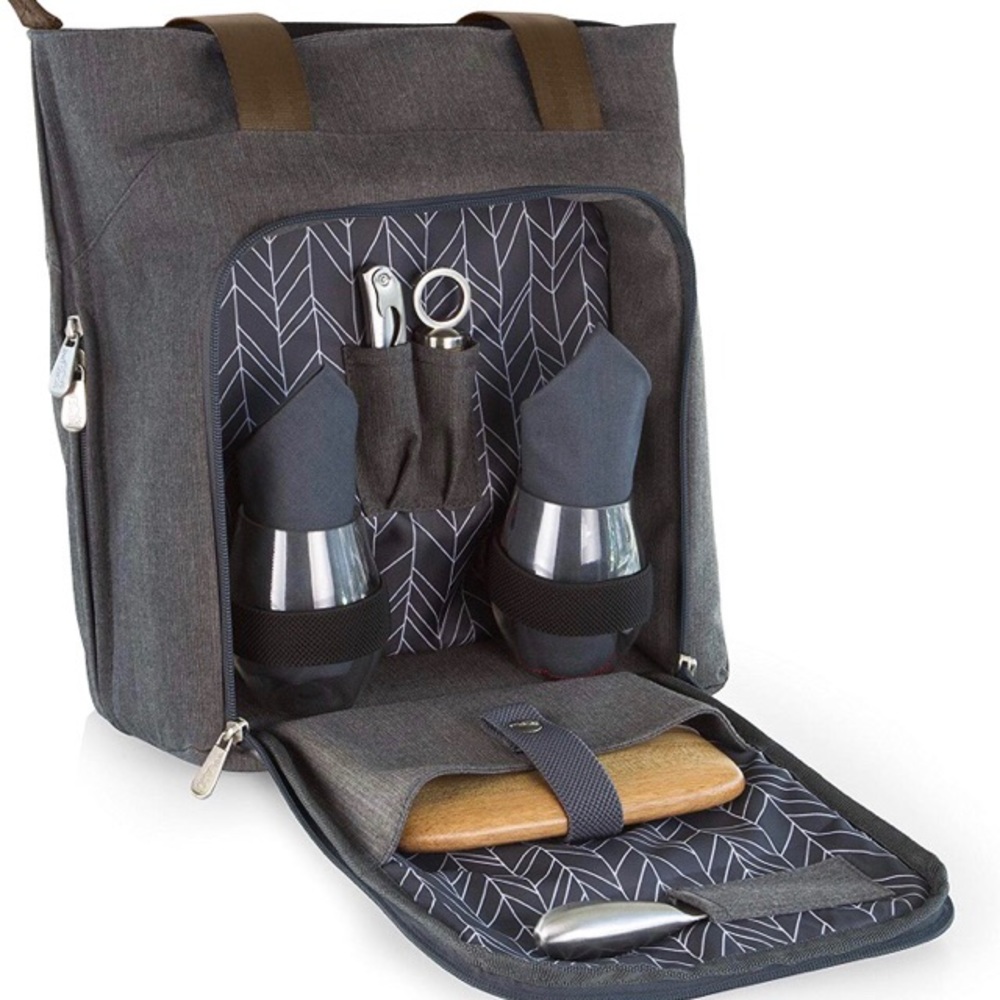 NWOT: Wine & Cheese tote/cooler by PicnicTime-Grey